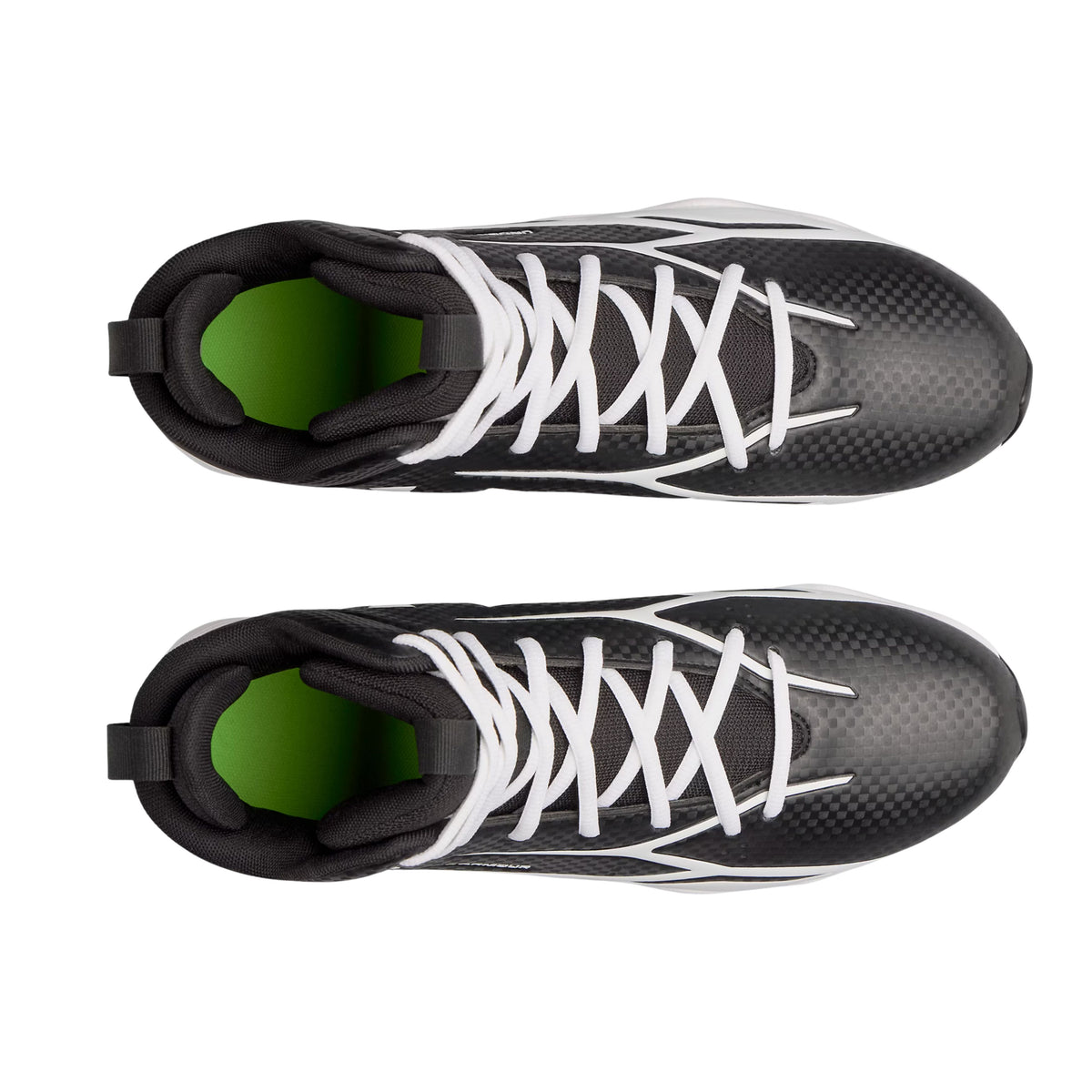 A photo of the Under Armour Spotlight Hammer Wide Senior Football Cleat in colour black and white. 