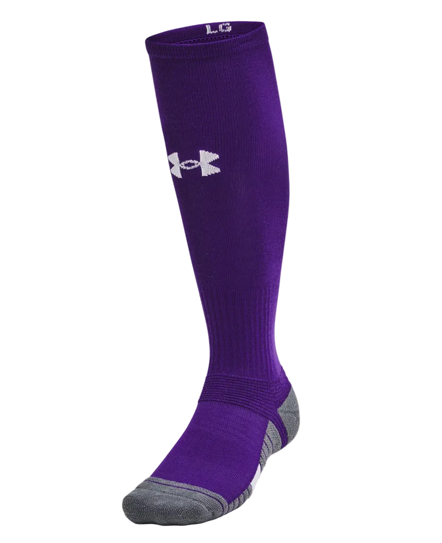 A photo of the Under Armour Team Unisex Over-The-Calf Socks in colour purple