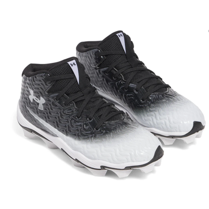 A photo of the Under Armour UA Spotlight Hammer Football Cleats in colour black and white.