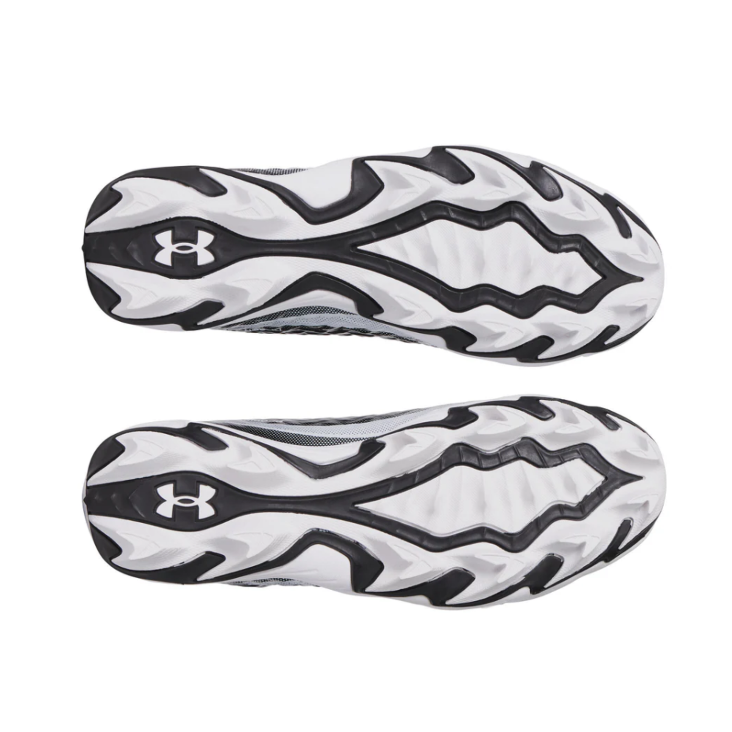 A photo of the Under Armour UA Spotlight Hammer Football Cleats in colour black and white.