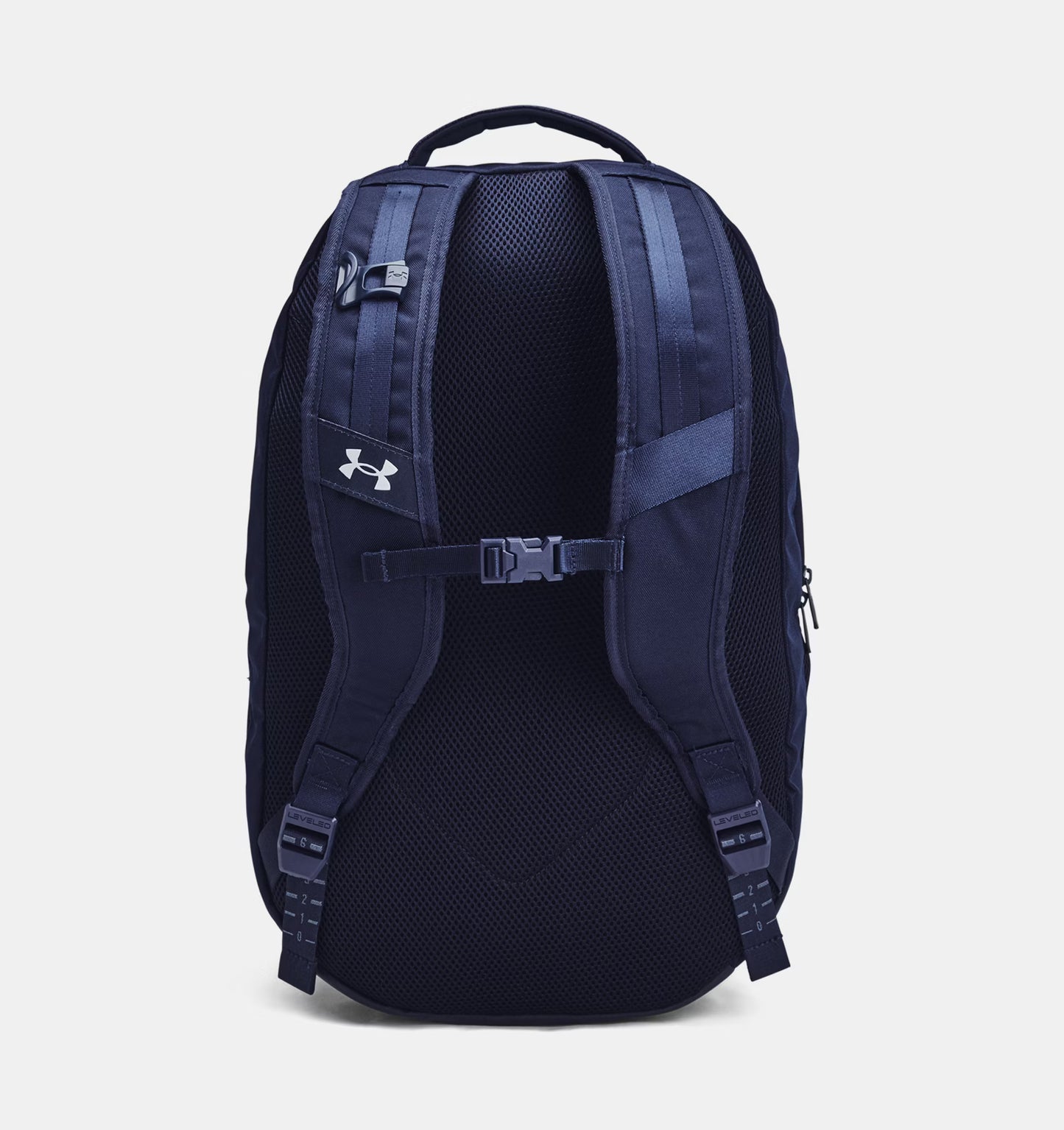 Navy blue mesh back, double shoulder strap with back clip all in navy.