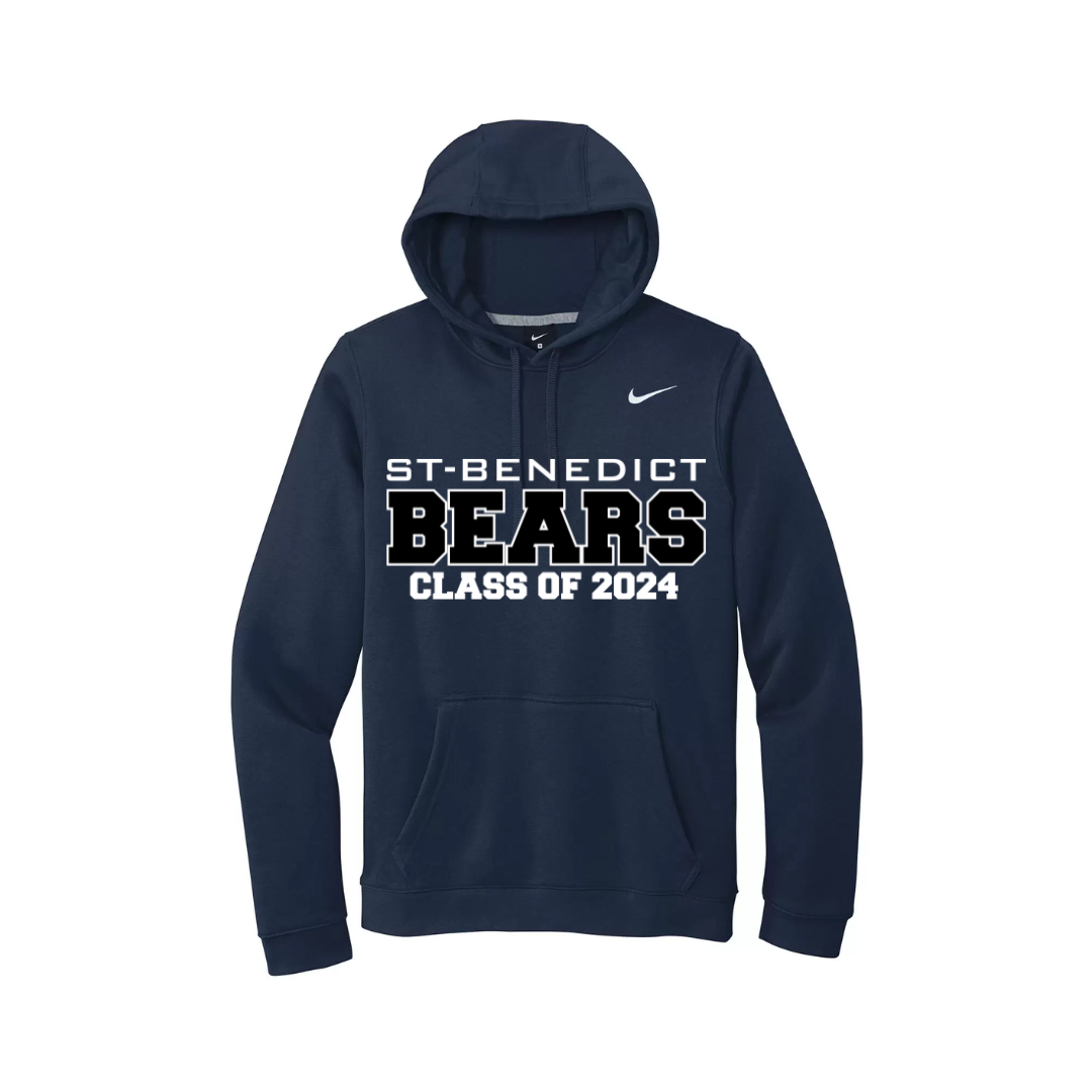 ST-Benedict bears class of 2024 hoodie in navy blue.