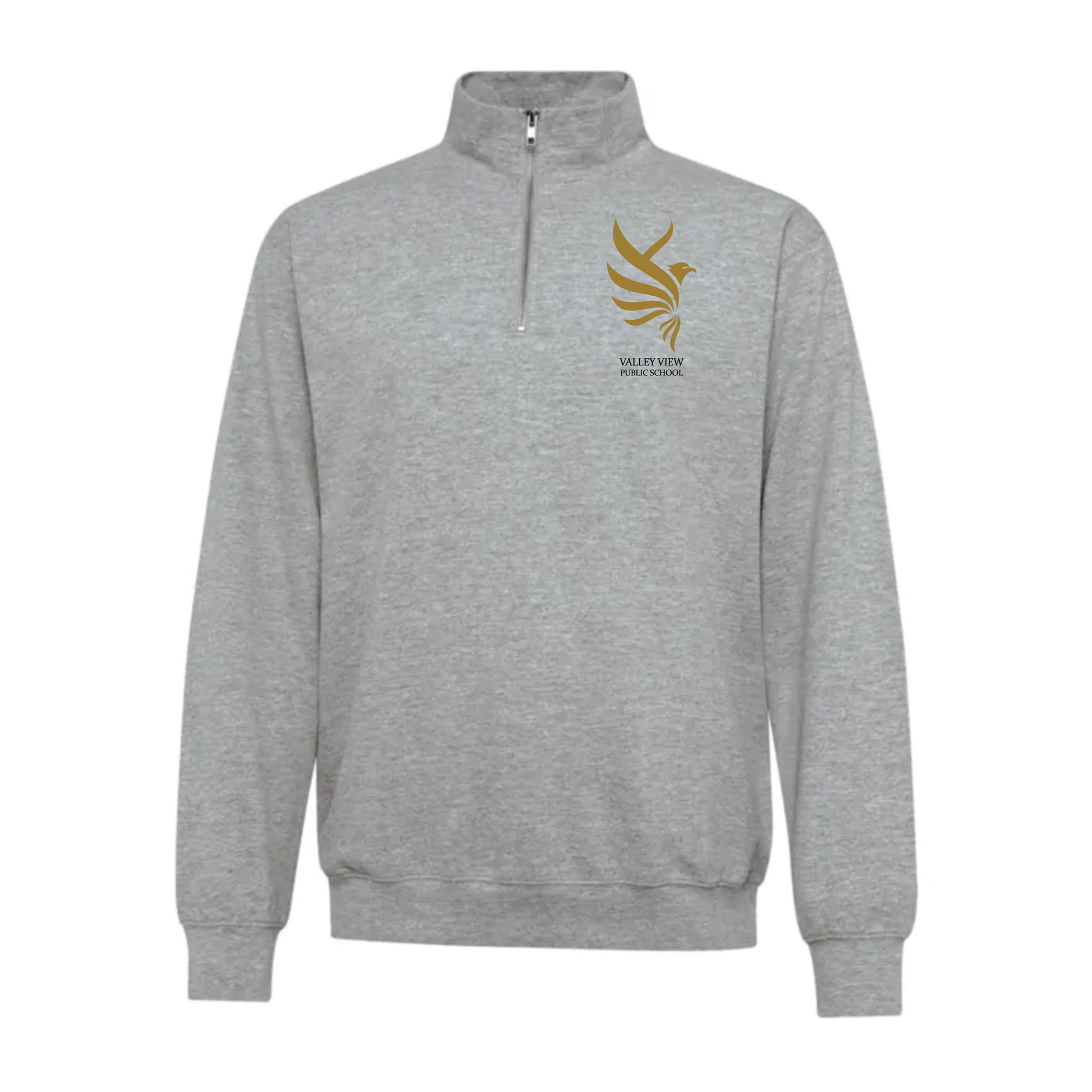 A photo of the Valley View Public School - Adult 1/4 Zip in colour grey.
