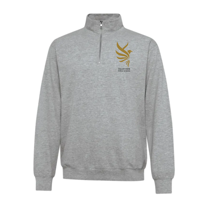A photo of the Valley View Public School - Adult 1/4 Zip in colour grey.