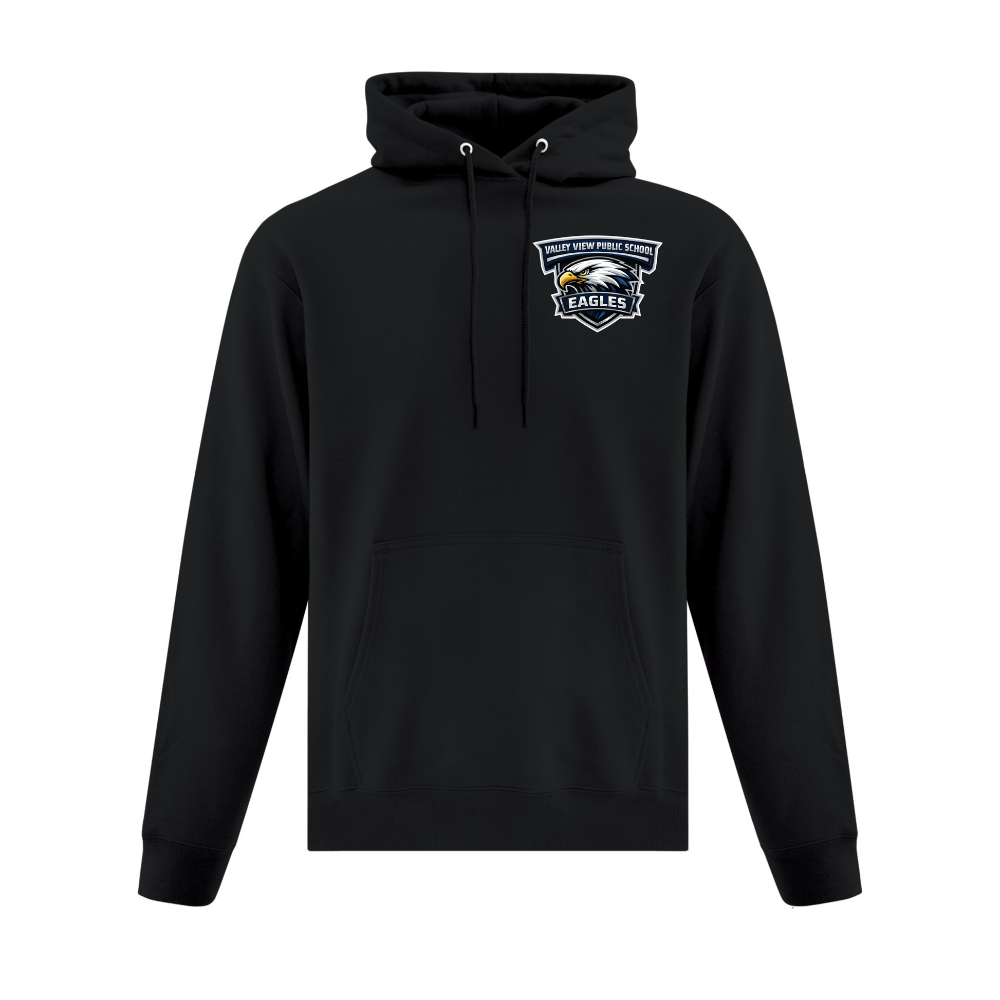 A photo of the Valley View Public School Hoodie in colour black.