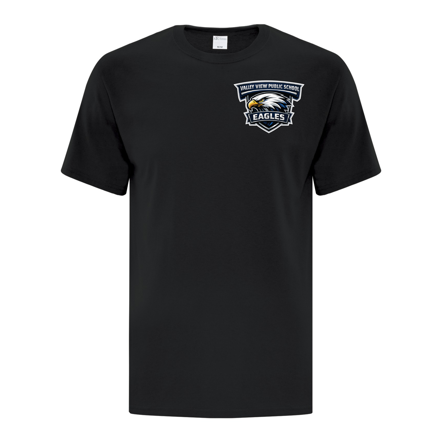 A photo of the Valley View Public School - Adult T-shirt in colour black.