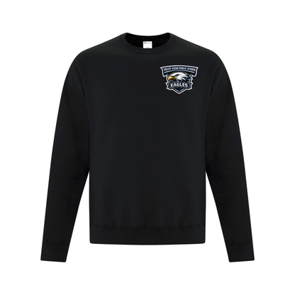 A photo of the Valley View Public School Crewneck Sweatshirt in colour black.