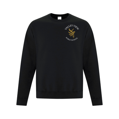 A photo of the Valley View Public School Crewneck Sweatshirt in colour black.