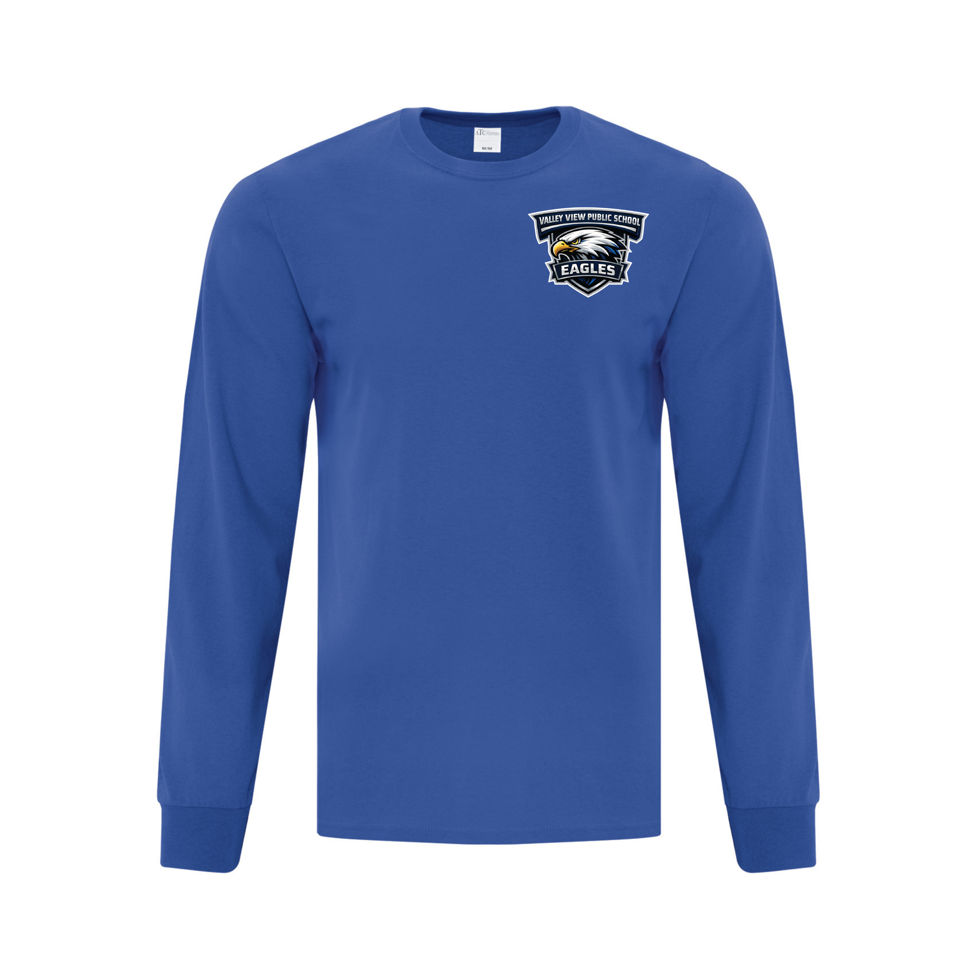 A photo of the Valley View Public School Long Sleeve Shirt in colour blue.