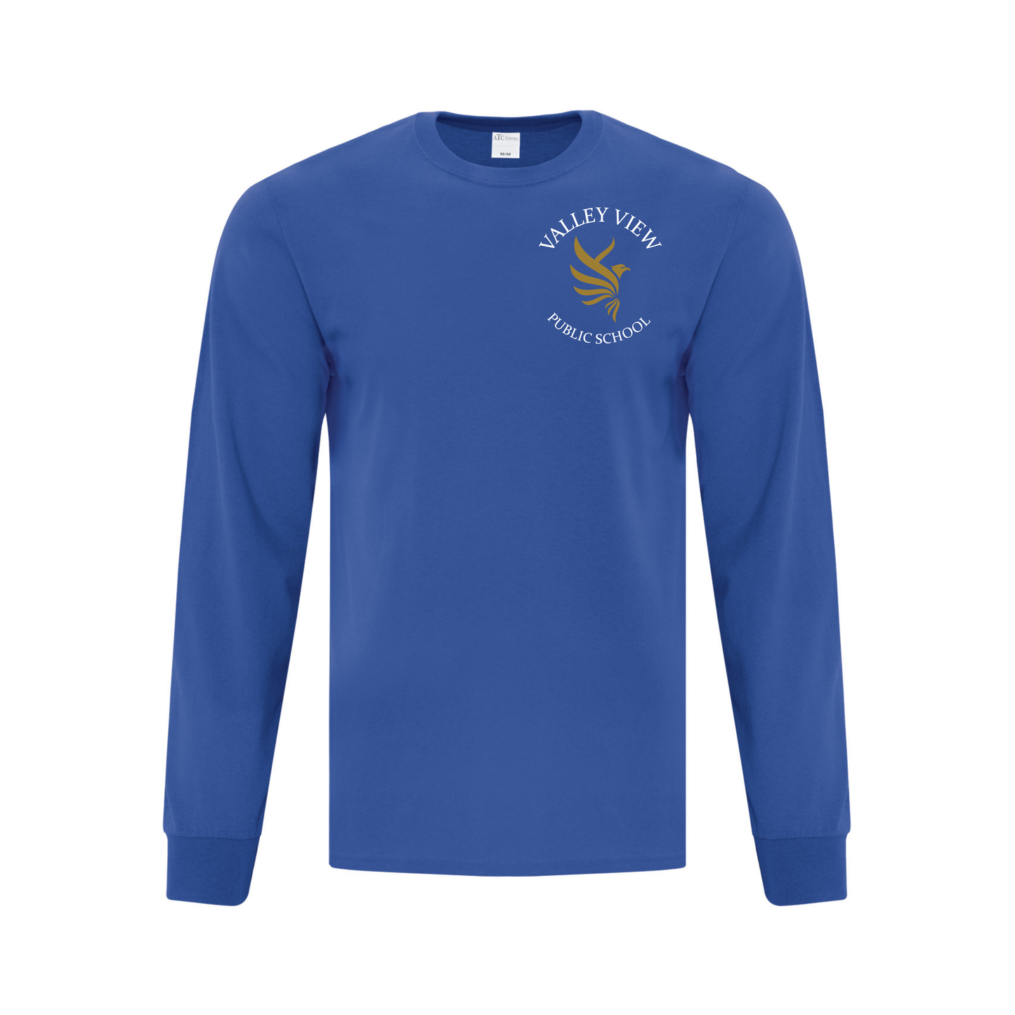 A photo of the Valley View Public School Long Sleeve Shirt in colour blue.
