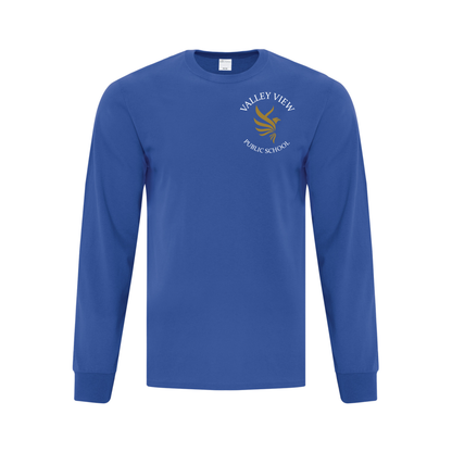 A photo of the Valley View Public School Long Sleeve Shirt in colour blue.