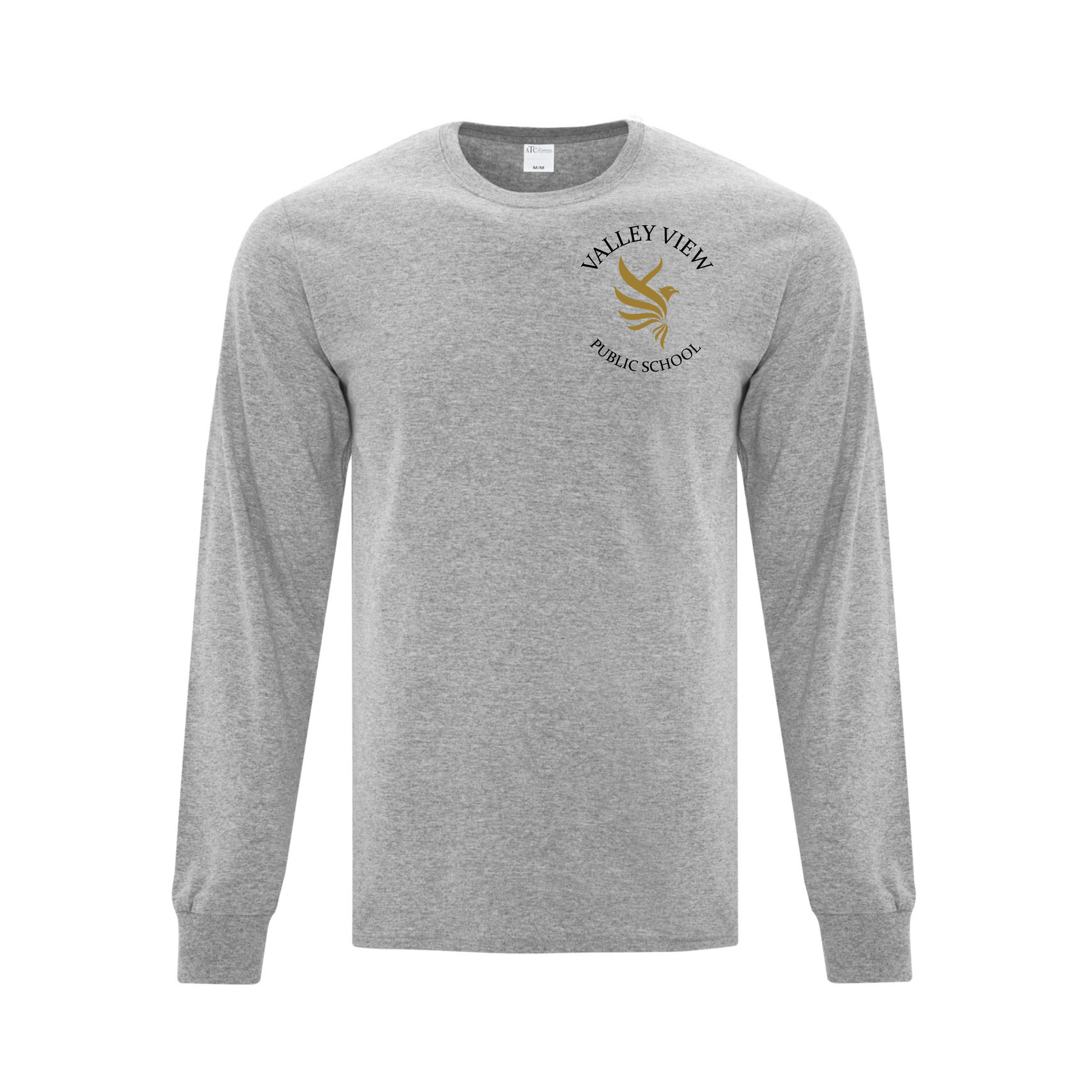 A photo of the Valley View Public School Long Sleeve Shirt in colour grey.