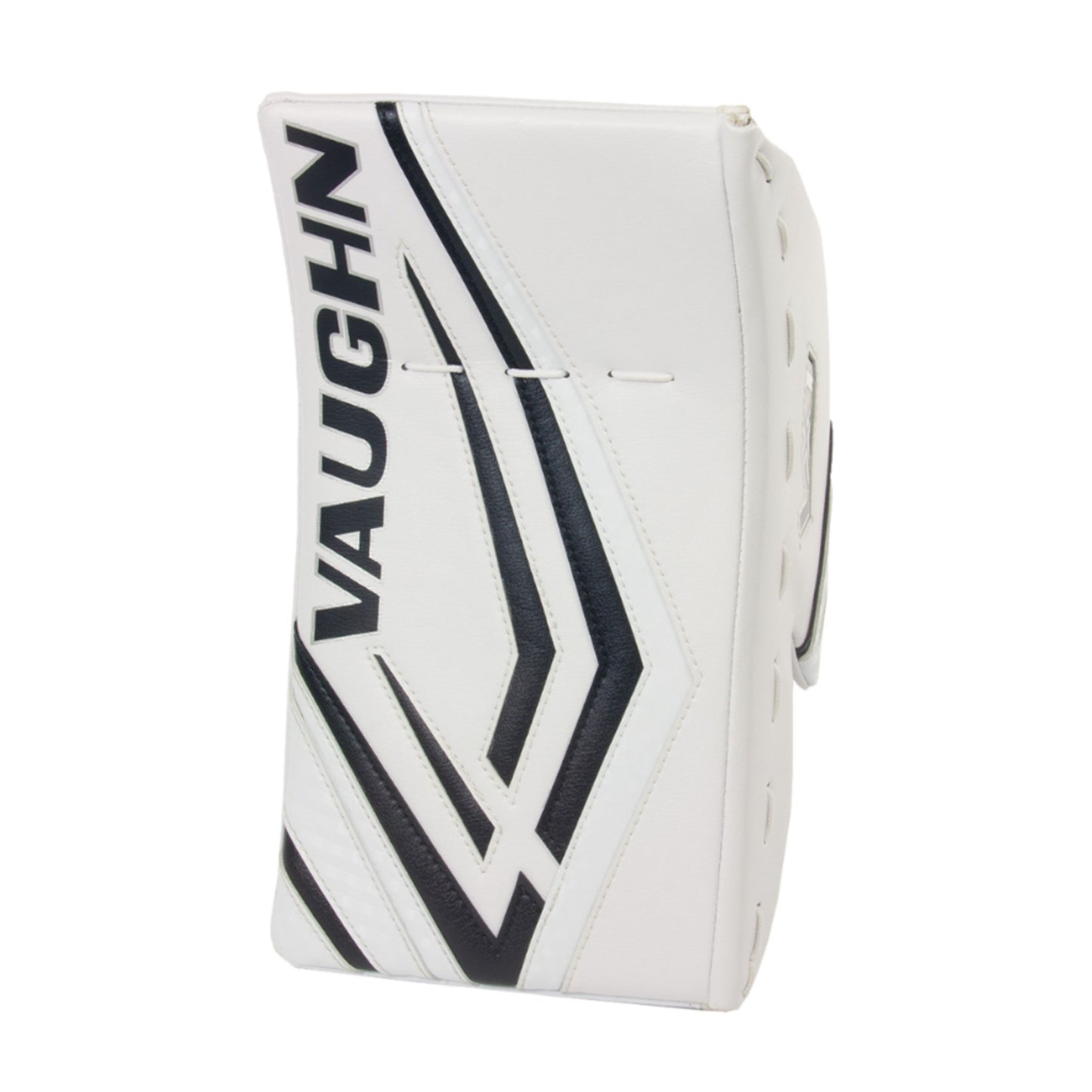 A photo of the Vaughn VX1 Intermediate Goalie Blocker in colour white and black.