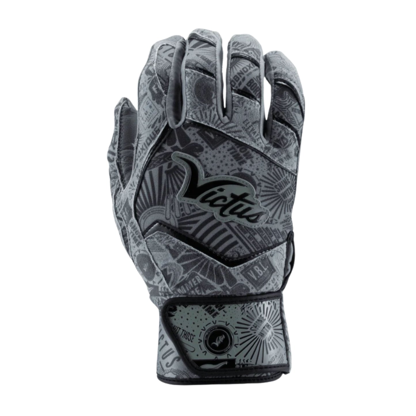 A photo of the Victus NOX Batting Gloves in colour grey and black.