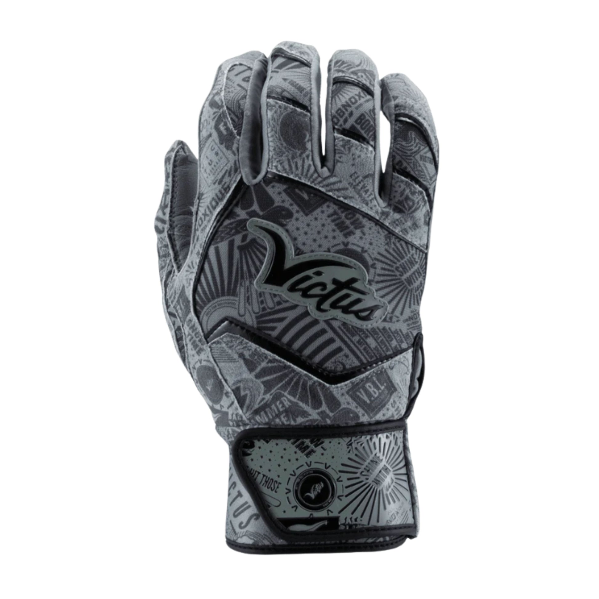 A photo of the Victus NOX Batting Gloves in colour grey and black.