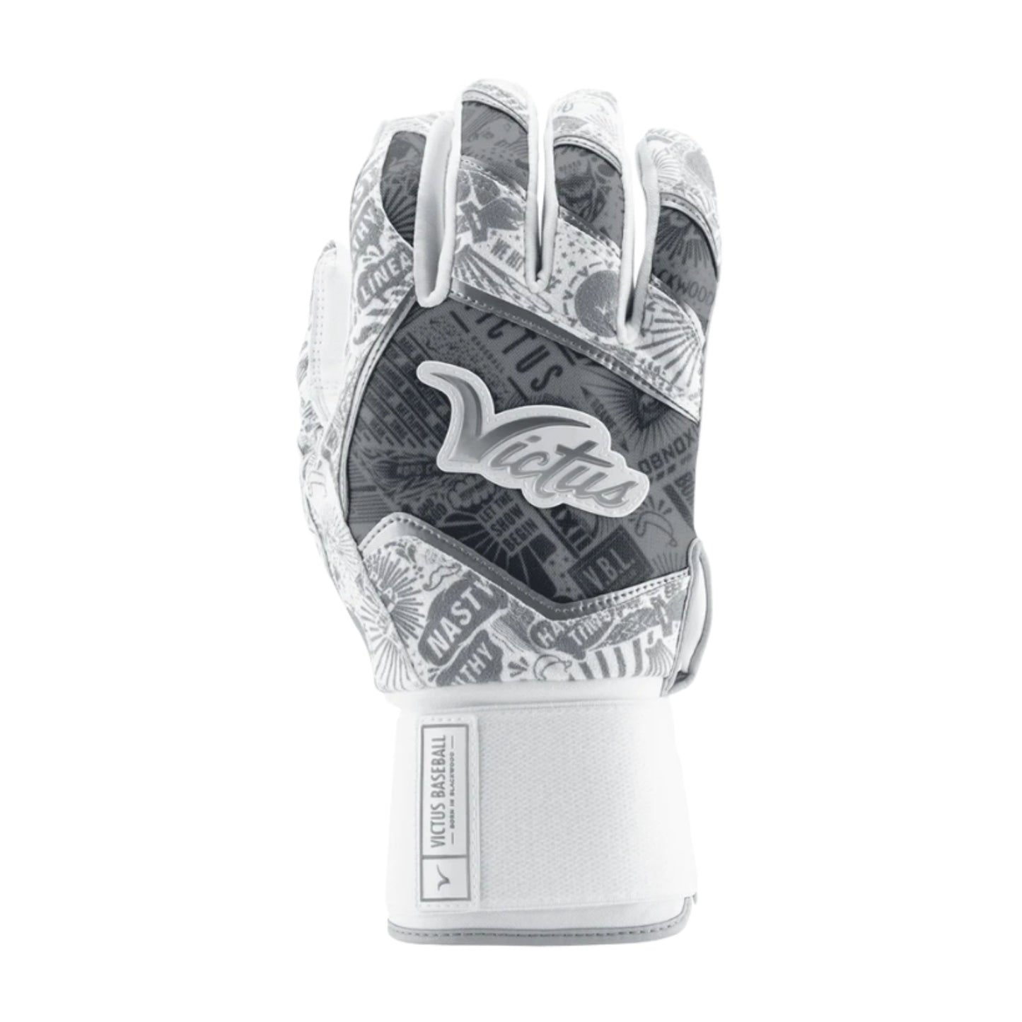 A photo of the Victus NOX Full Wrap Batting Gloves in colour white and black.