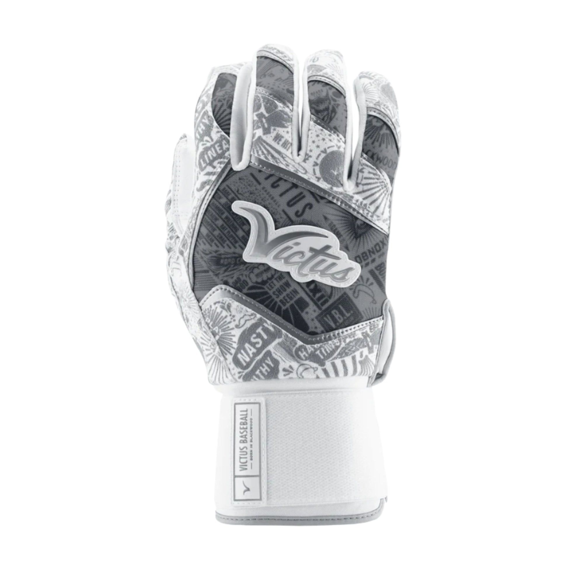 A photo of the Victus NOX Full Wrap Batting Gloves in colour white and black.