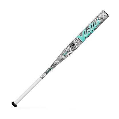 A photo of the Victus Nox 12.75" Ya-Ya Load USSSA Slo-Pitch Bat in colour white, black and blue.