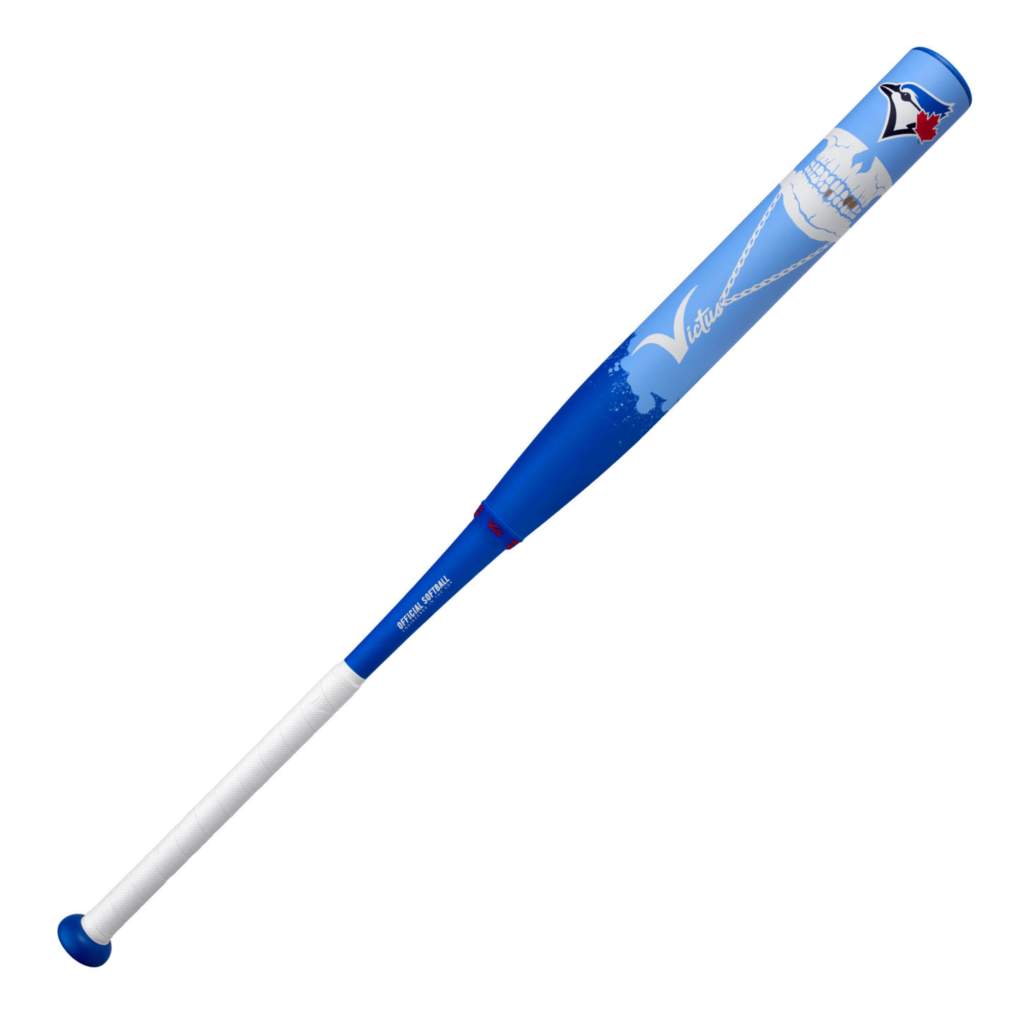  A photo of the Victus Toronto Blue Jays 12.75" 2-Piece Slo-Pitch Bat (2026) in colour blue, dark blue and white, with Blue Jays Logo.