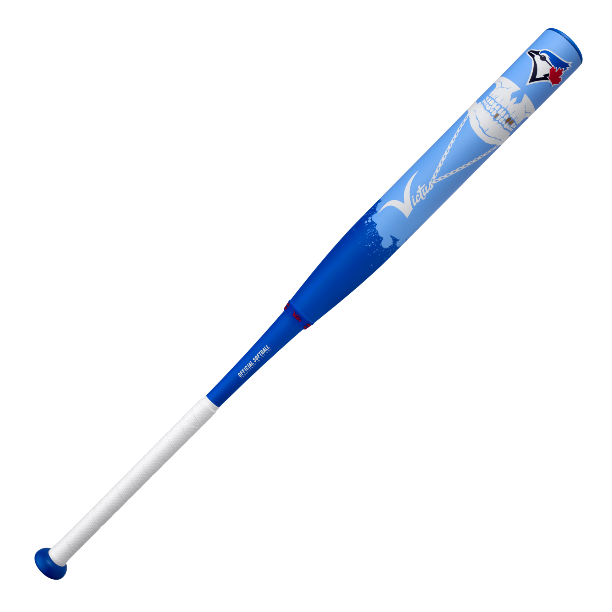  A photo of the Victus Toronto Blue Jays 12.75" 2-Piece Slo-Pitch Bat (2026) in colour blue, dark blue and white, with Blue Jays Logo.