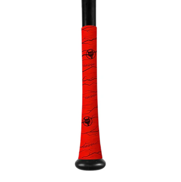 A photo of the VukGripz Pulse Baseball Bat Grip in colour red.
