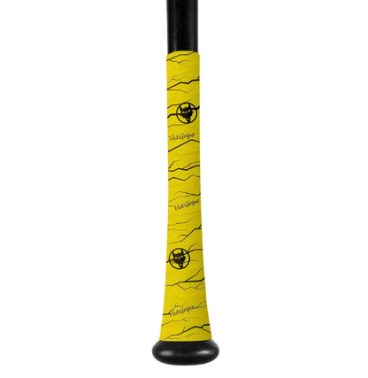 A photo of the VukGripz Pulse Baseball Bat Grip in colour yellow.