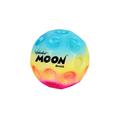 A photo of the Waboba Martian Rainbow Gradient Moon Balls in colour blue, yellow and pink.