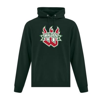 A photo of the Walden Minor Hockey Association - Adult Hoodie in colour dark green.