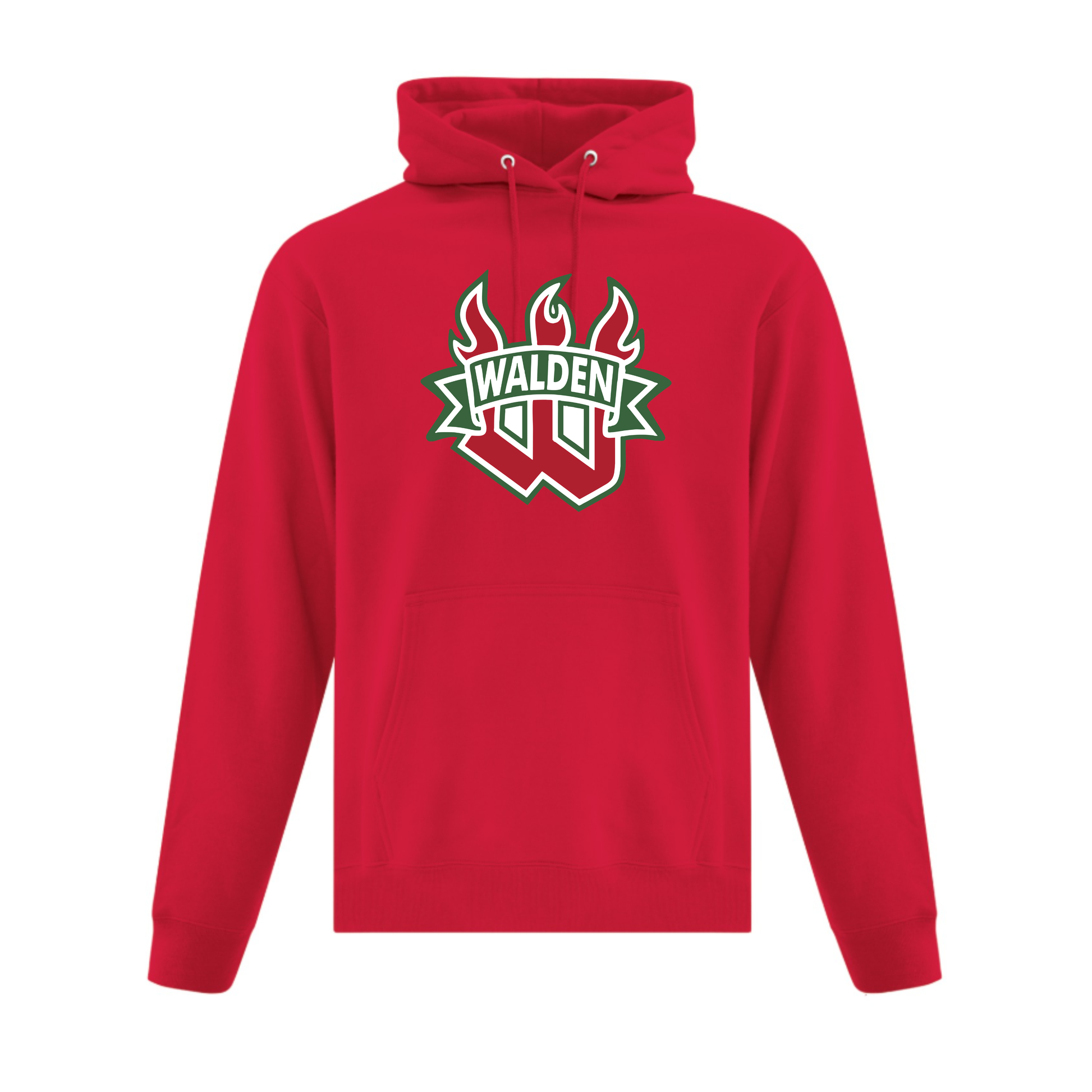 A photo of the Walden Minor Hockey Association - Adult Hoodie in colour red.
