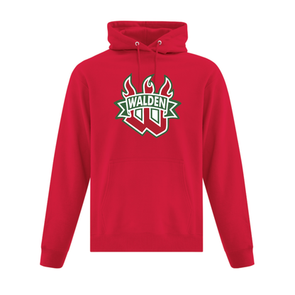 A photo of the Walden Minor Hockey Association - Adult Hoodie in colour red.
