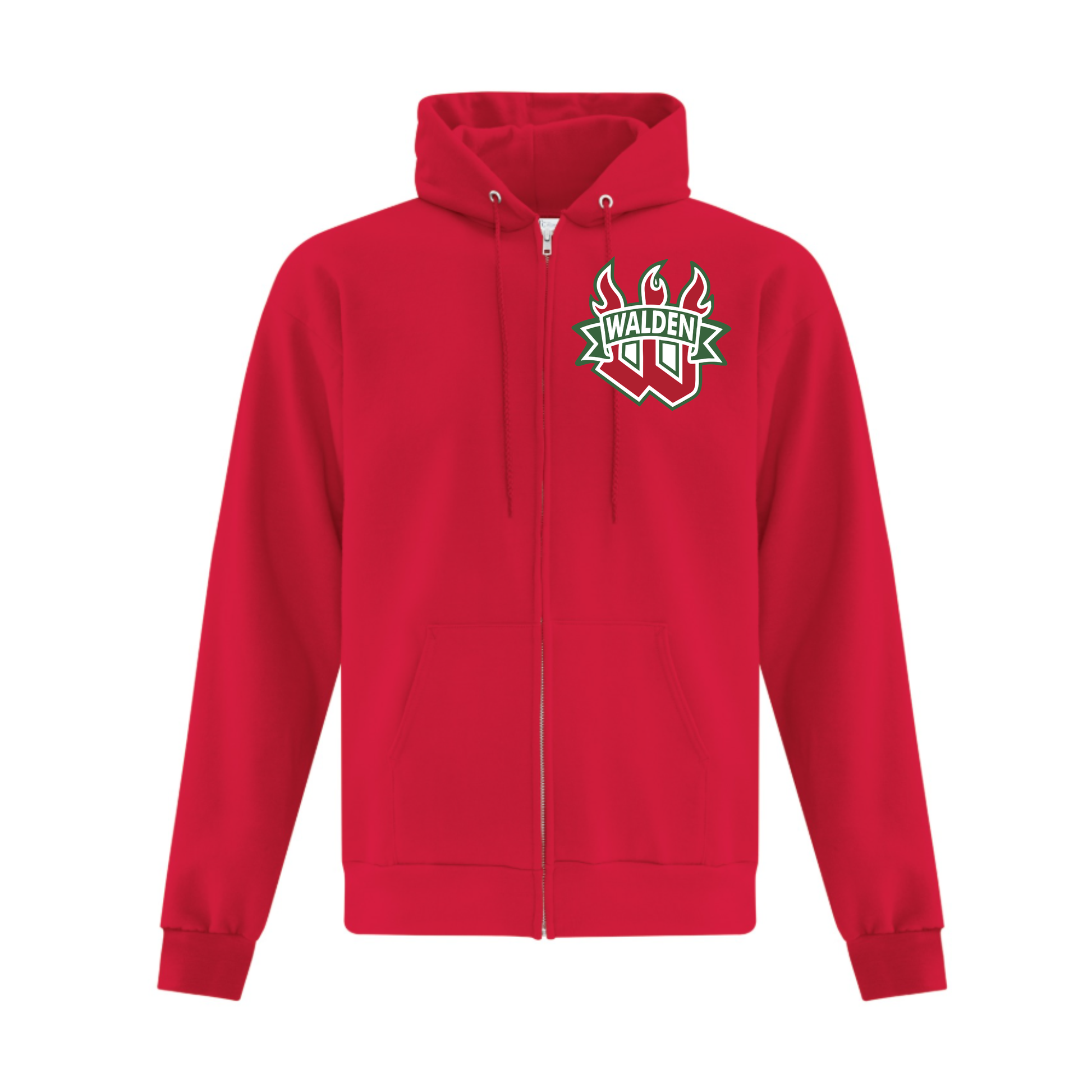 A photo of the Walden Minor Hockey Association - Full Zip in colour red.