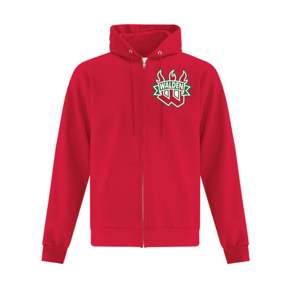 A photo of the Walden Minor Hockey Association - Full Zip in colour red.