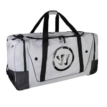 A photo of the Warrior A20 Senior Wheeled Hockey Bag in colour grey with black straps.