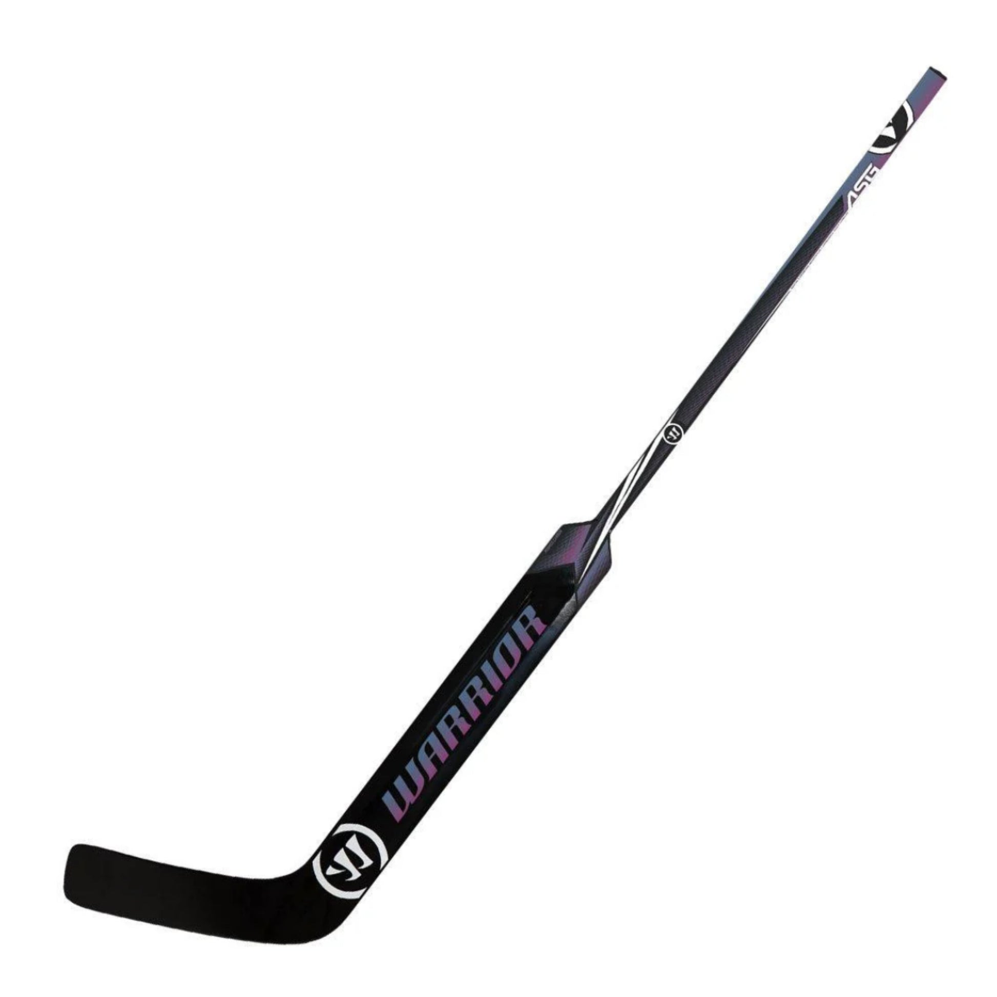 A photo of the Warrior Covert QR10 Goalie Stick in colour black and purple.