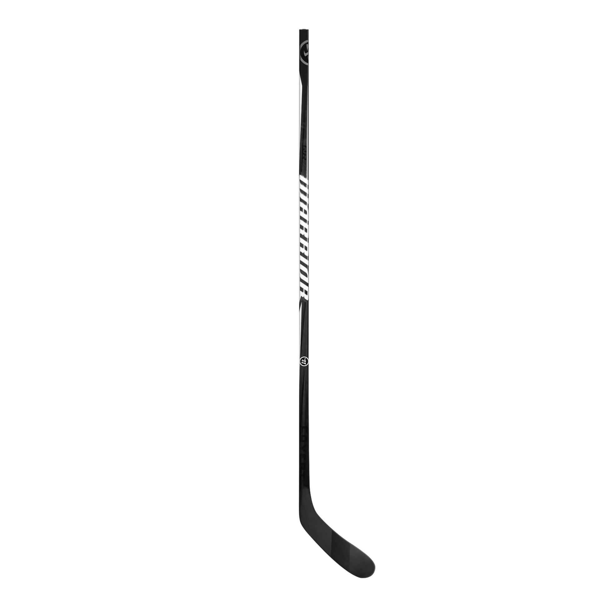 A photo of the Warrior QR7 Rev 75 SR hockey stick in colour black with white Warrior logo.