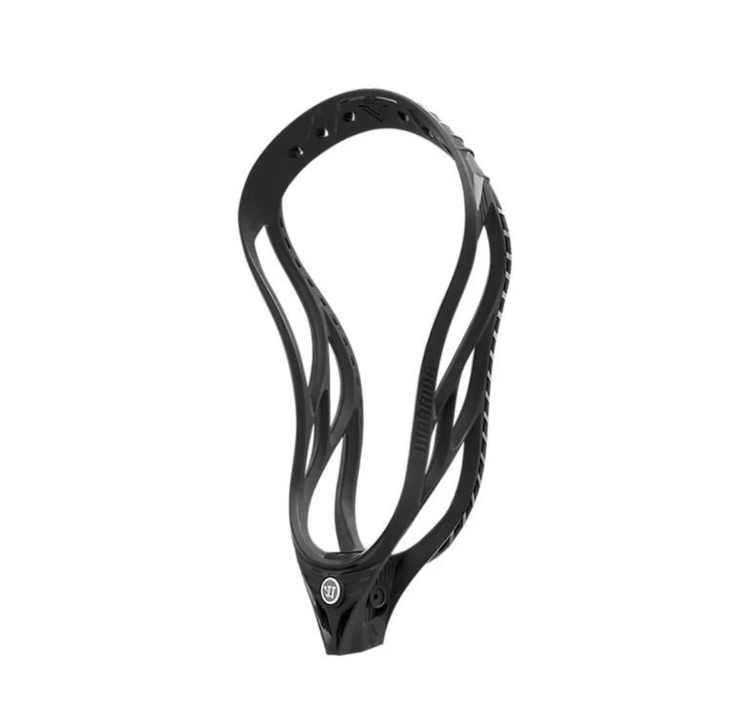 A photo of the Warrior EVO V Unstrung Lacrosse Head in colour black.