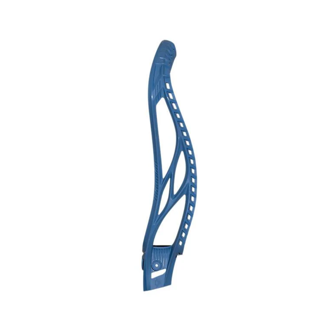 A photo of the Warrior EVO V Unstrung Lacrosse Head in colour blue.