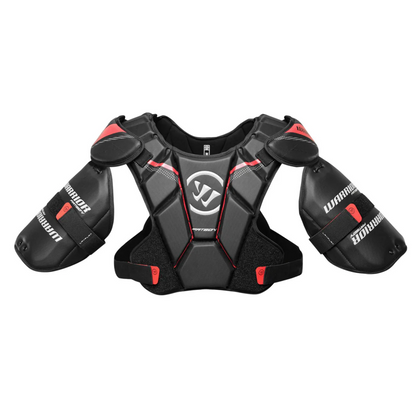 A photo of the Warrior Fatboy Lacrosse Shoulder Pads in colour black and red.