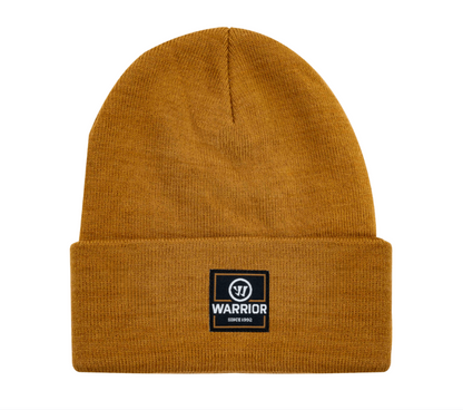 A photo of the Warrior Knit Beanie in colour dark brown.