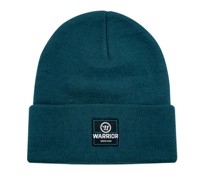 A photo of the Warrior Knit Beanie in colour dark teal.