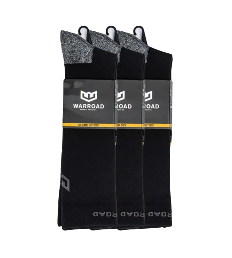 A photo of the Warroad Game Day Tech Hockey Socks in colour black.