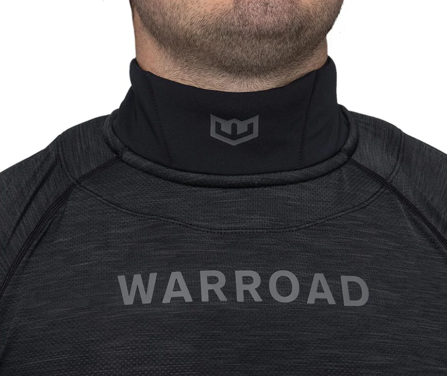 A photo of the Warroad Tilo Pro Stock Neck And Wrist Junior Baselayer Top in colour black.
