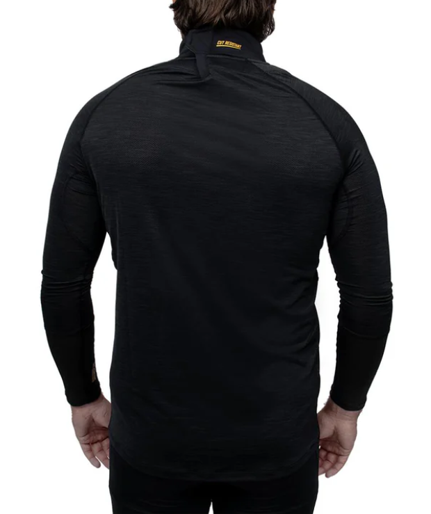 A photo of the Warroad Tilo Pro Stock Neck And Wrist Junior Baselayer Top in colour black.