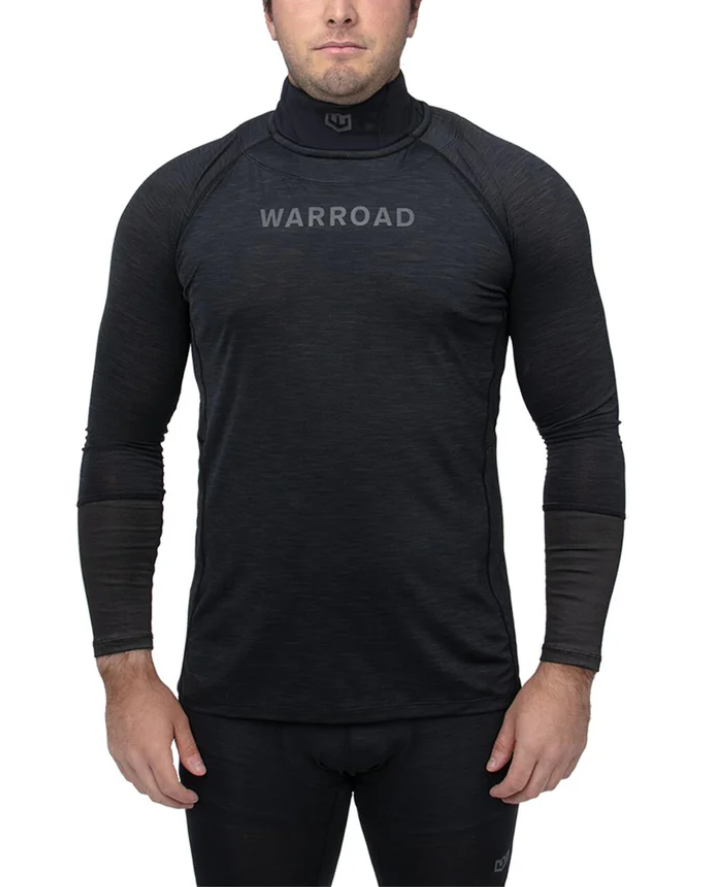 A photo of the Warroad Tilo Pro Stock Neck And Wrist Junior Baselayer Top in colour black.