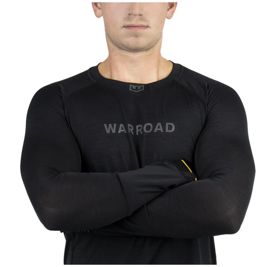 A photo of the Warroad Tilo Pro Stock Padloc Hockey Baselayer Top in colour black.