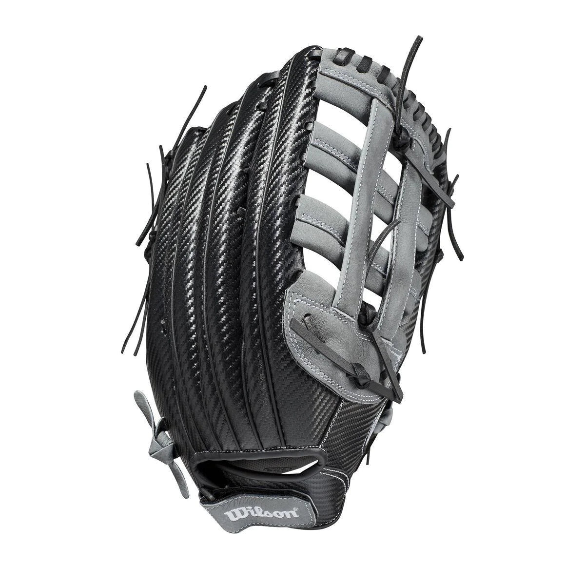 Wilson A360 15" Slo-Pitch Glove - Right Hand Throw Black and Grey