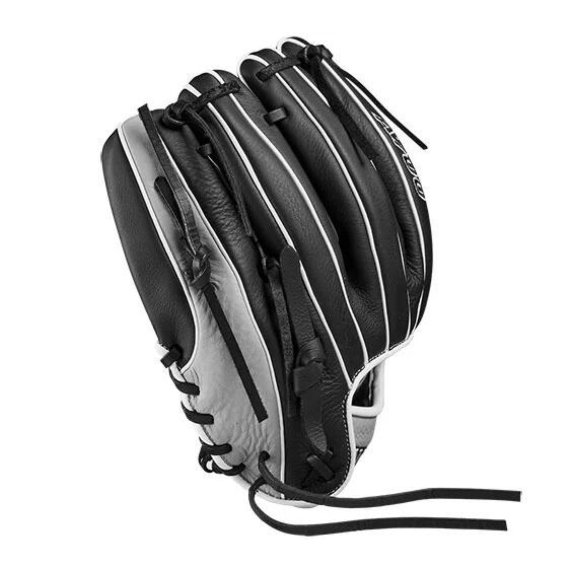 A photo of the Wilson A700 11.5" Dual Post Baseball Glove in colour black and grey.