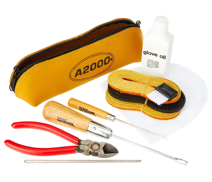 The Wilson A2000 Glove Care Kit with tools.