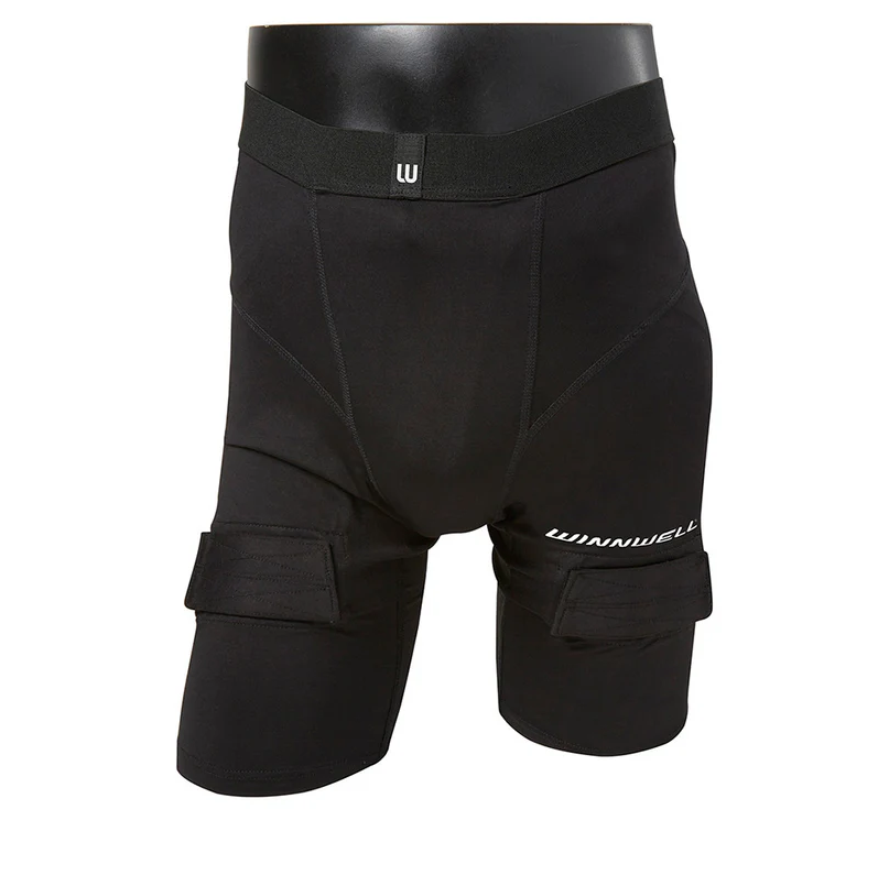 A photo of the Winnwell Jock Compression Short - Youth in colour black.