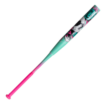 A photo of the Worth Bedlam 13.5" Balanced USSSA Slo-Pitch Bat (2026) in colour teal and pink.